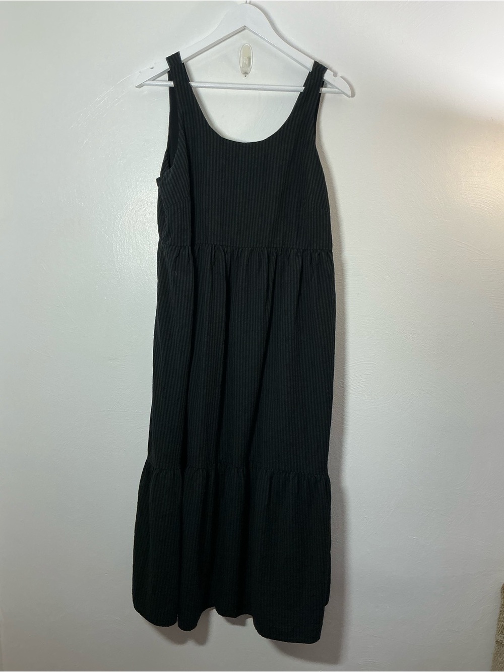J. Jill Black Sleeveless Tiered Maxi Dress Size Large